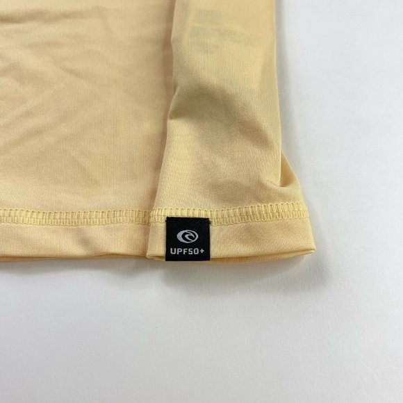 Rip Curl Girls Rash Guard T-Shirt Yellow Sun Protection Long Sleeve Tee 12 New - Picture 6 of 9